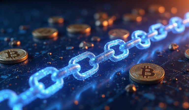 Blockchain technology concept illustration