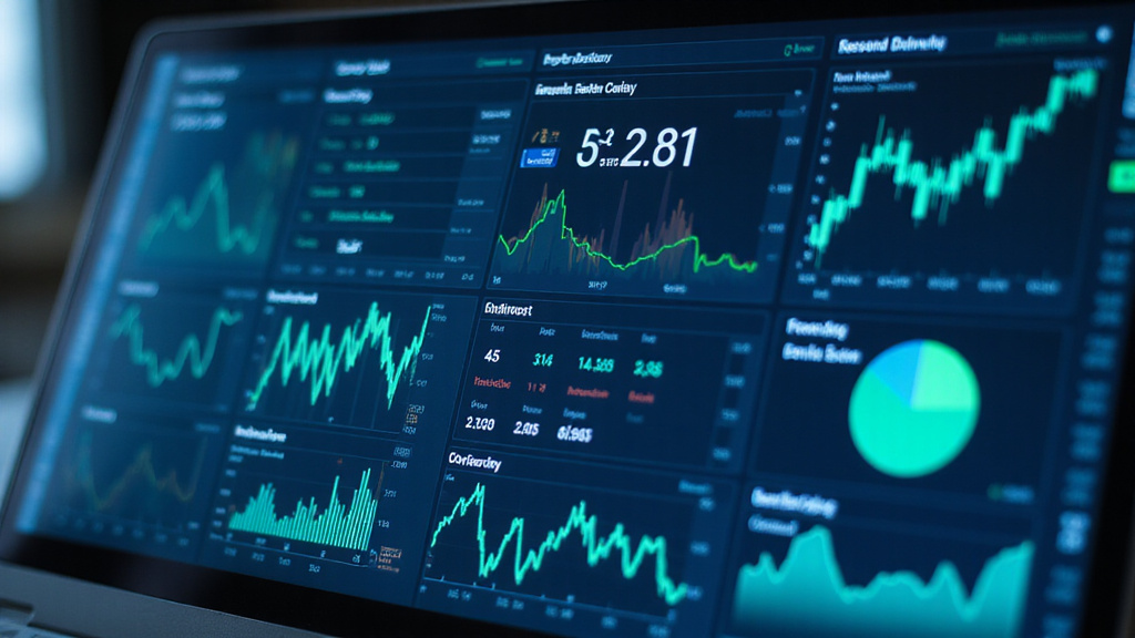 Financial data analytics dashboard with charts and graphs