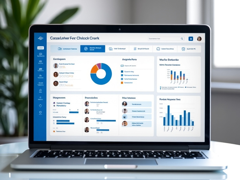 Modern CRM interface showing customer interactions